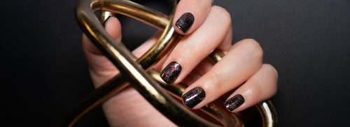 Dark glitter nails