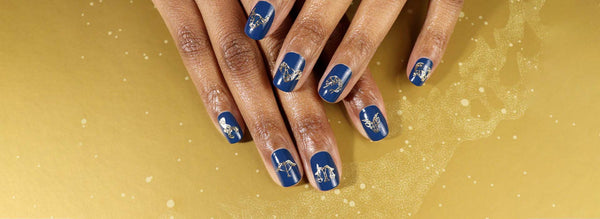 Blue Zodiac Nail Art