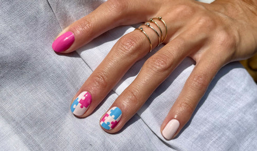 Jigsaw Puzzle Nail Art