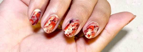 Red abstract nails