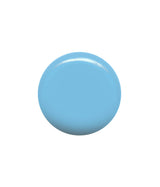 A smooth, glossy light blue circular swatch centered on a plain white background