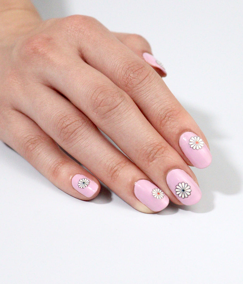 Pink Daisy Nails Flower Wraps Nail Art Nail Decals Water Transfers Salon  Quality Y139 - Etsy